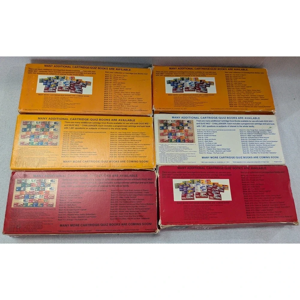 Coleco Quiz Wiz Challenger Console 7 Game Cartridge Bundle Vintage 1980s Good